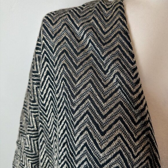 Chicos Wrap Silver Green Metallic Short Sleeve Open Cardigan Size 2 Large - Picture 2 of 7